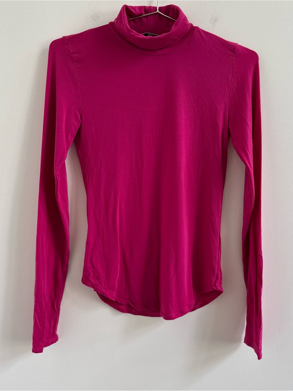 Babaton Fuchsia Pink Long Sleeve Turtleneck Top